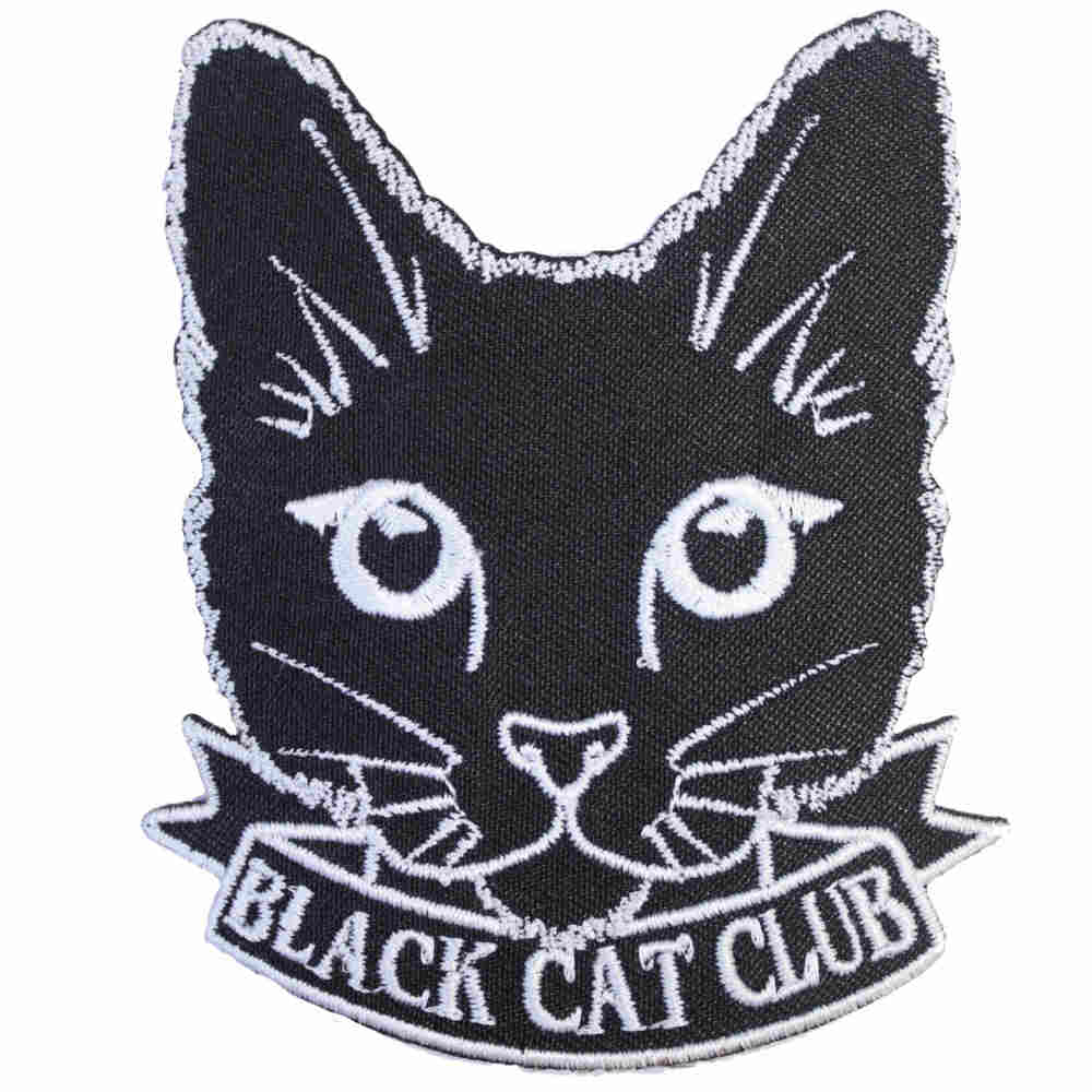Extreme Largeness Black Cat Club Patch Zwart Attitude Holland